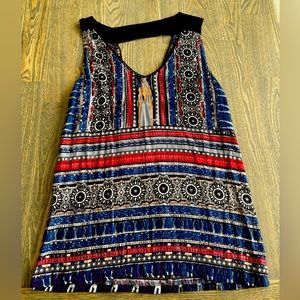 Women’s Size S Southwestern Cutout Back Sleeveless Blouse